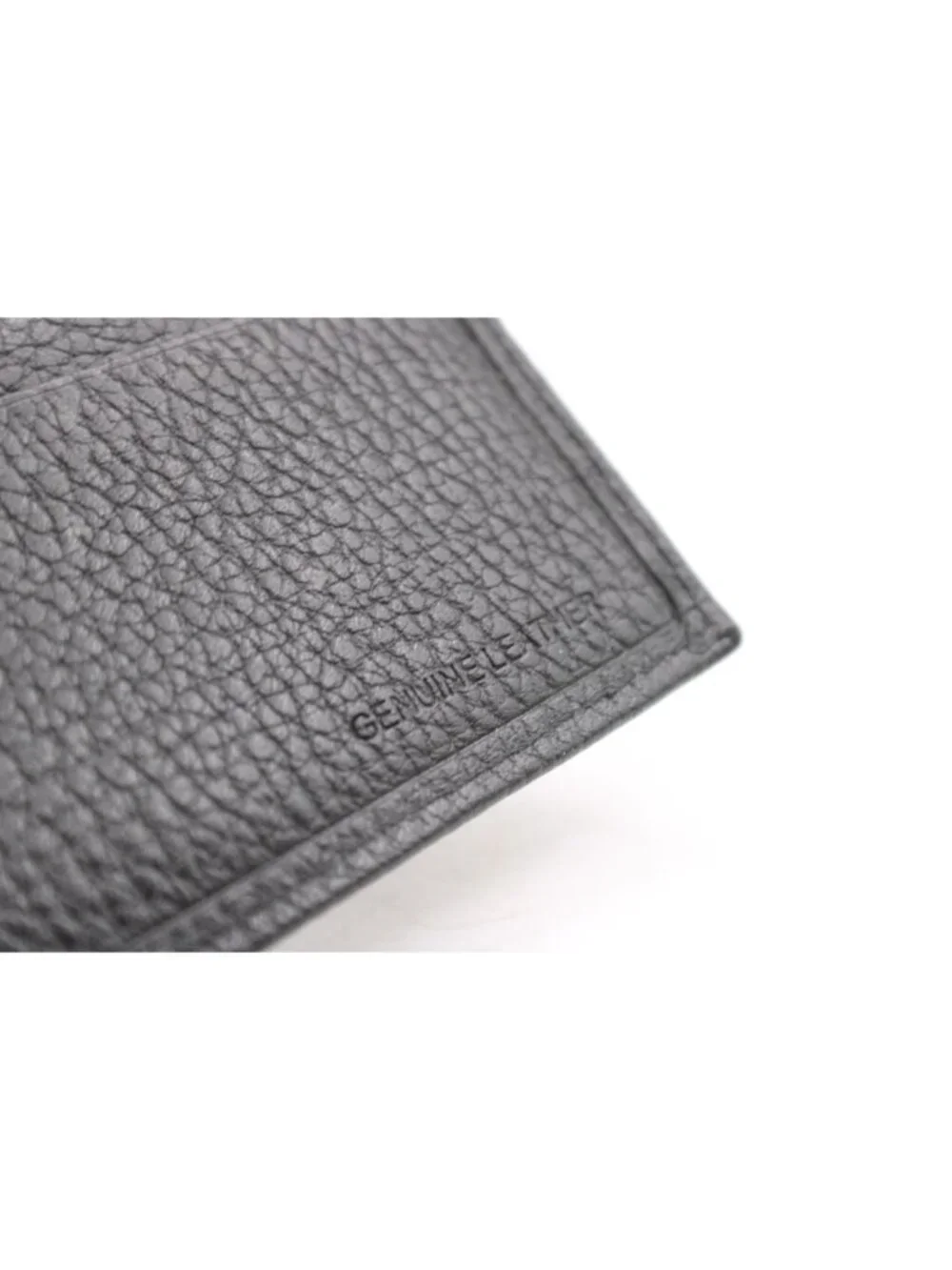 Black Genuine Leather Bi-Fold Wallet Multiple Card Slots Dual Large Compartments